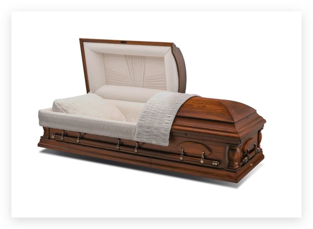 Woodhaven Pecan Veneer casket