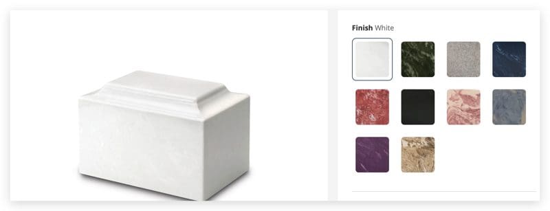 Alpine White Synthetic Marble Urn