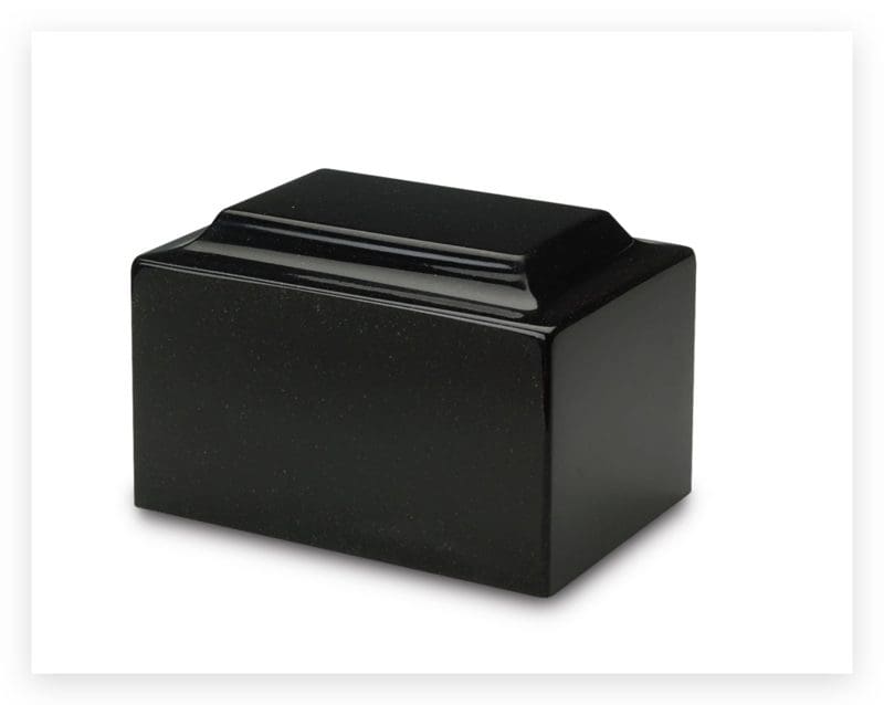 Charcoal Black Synthetic Marble Urn