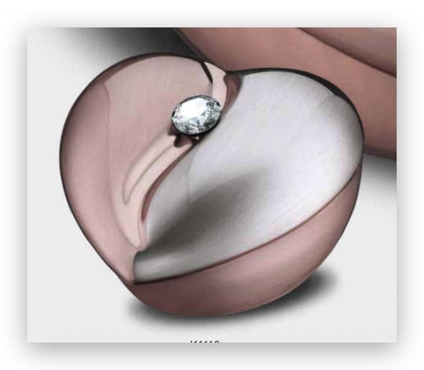 HeartFelt™ Standard Adult Urn Bru RoseGold w/Crystal
