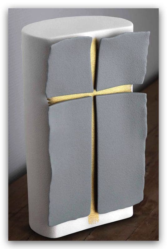Holy Cross Standard Adult Urn Silver Grey & White