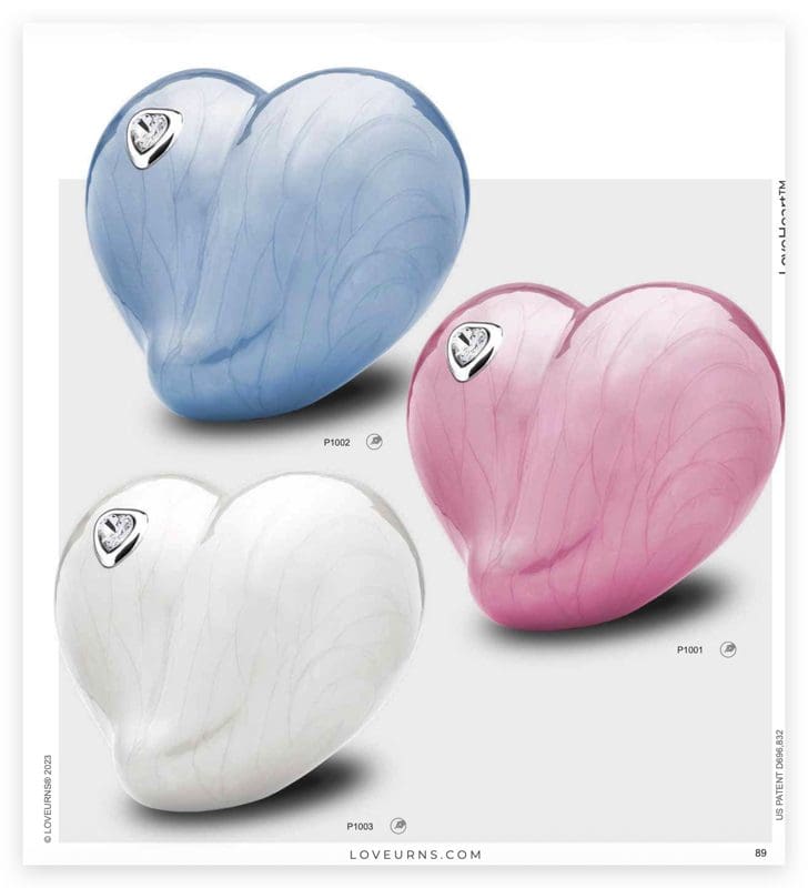 LoveHeart™ Child Urn Pearl (Blue, Pink, White)