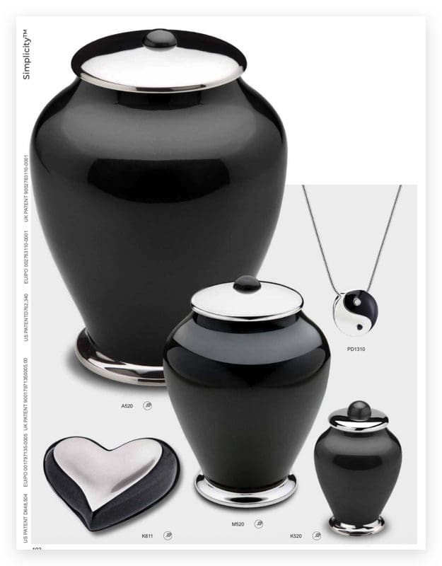 Simplicity™ Standard Adult Urn Midnight & Pol Silver