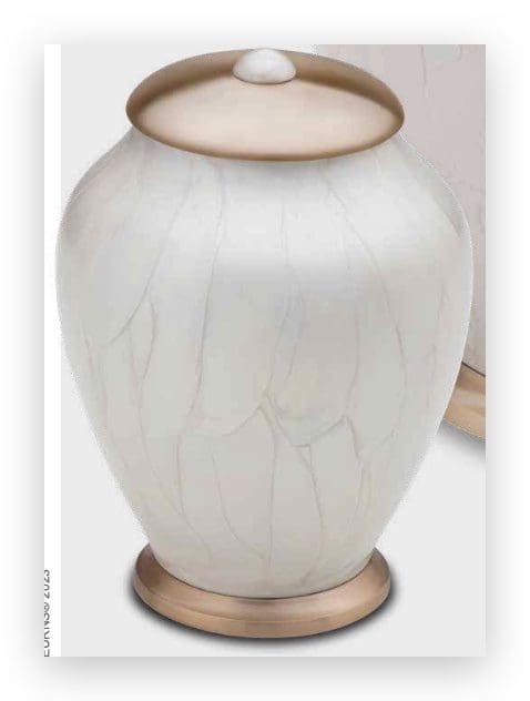 Simplicity™ Standard Adult Urn Pearl White & Bru Gold