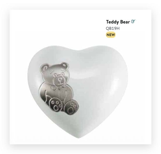 Teddy Bear Heart Urn
