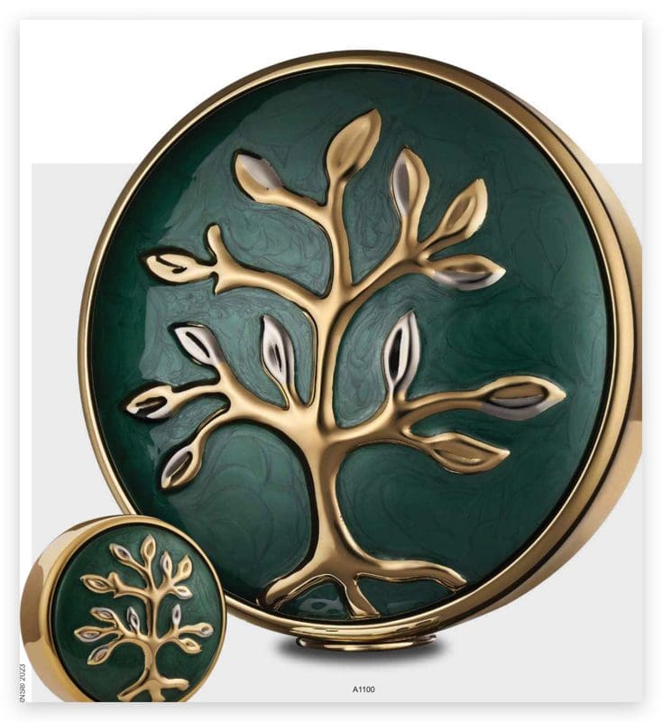 Tree of Love™ Standard Adult Urn Pearl Green & Pol Gold