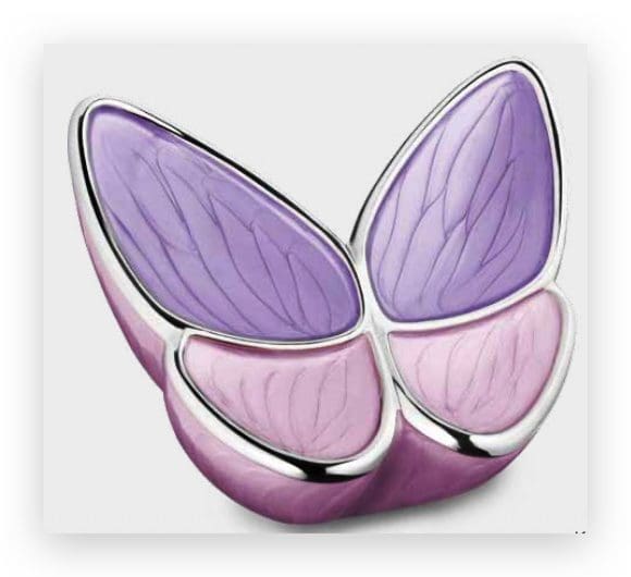 Wings of Hope™ Keepsake Urn Pearl Lavender & Pol Silver